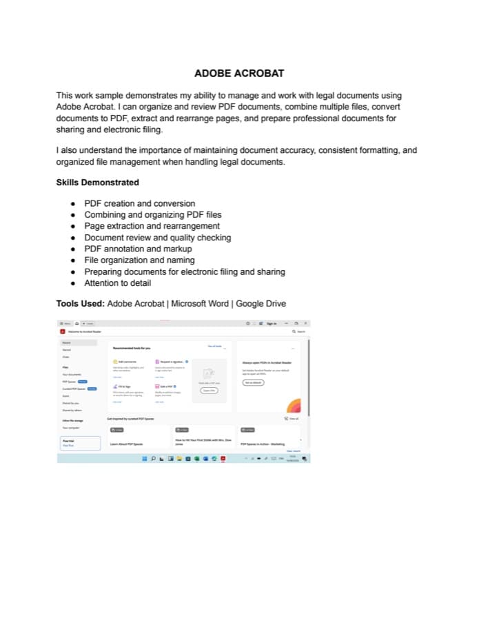 Preview of the Adobe Acrobat work sample